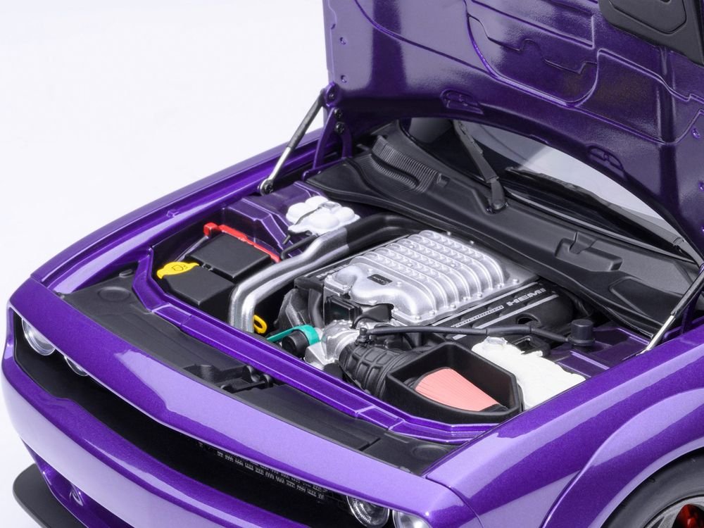 2023 Dodge Challenger SRT Super Stock Plum Crazy Purple 1/18 Model Car by Autoart view 3