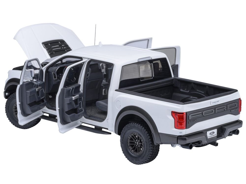 2019 Ford F-150 Raptor Pickup Truck Oxford White 1/18 Model Car by Autoart view 2