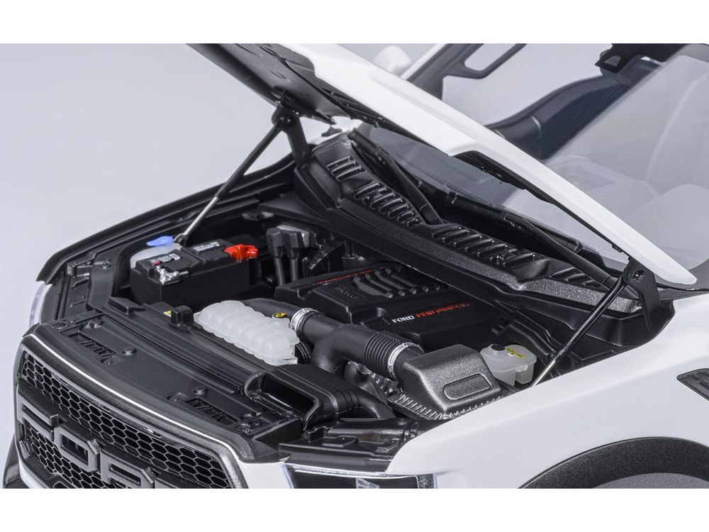 2019 Ford F-150 Raptor Pickup Truck Oxford White 1/18 Model Car by Autoart view 3