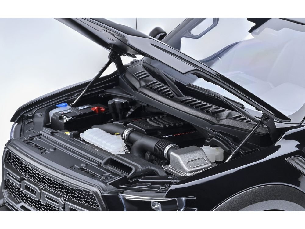 2019 Ford F-150 Raptor Pickup Truck Agate Black 1/18 Model Car by Autoart view 3