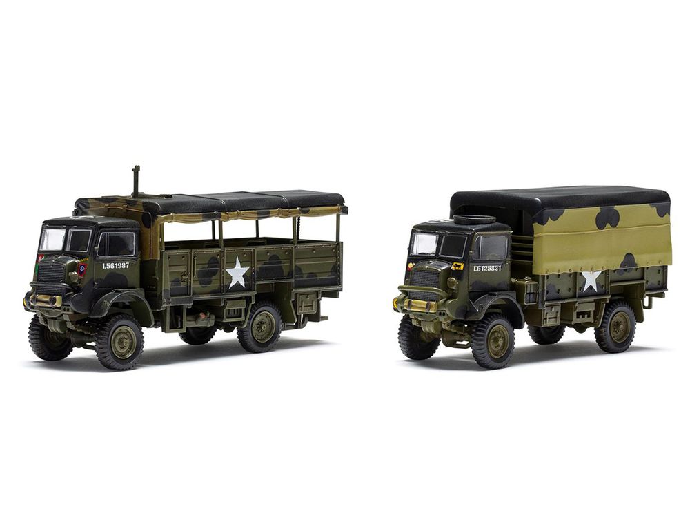 Level 2 Model Kit WWII 3-Ton General Service and Troop Trucks 1/76 Plastic Model Kit by Airfix view 2