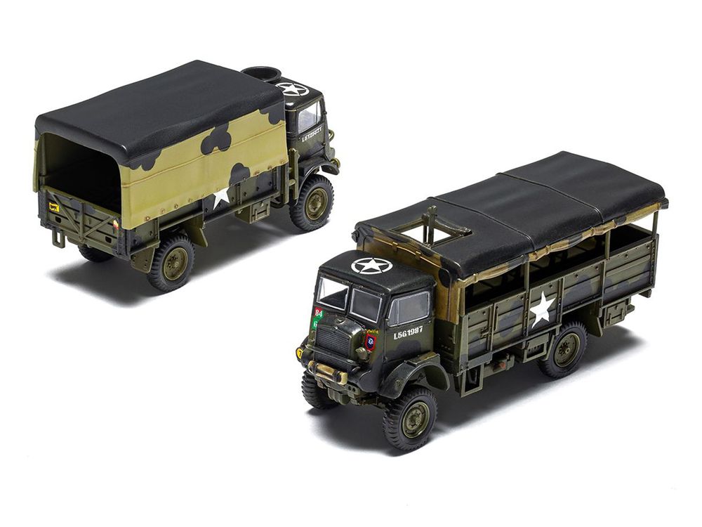 Level 2 Model Kit WWII 3-Ton General Service and Troop Trucks 1/76 Plastic Model Kit by Airfix view 3