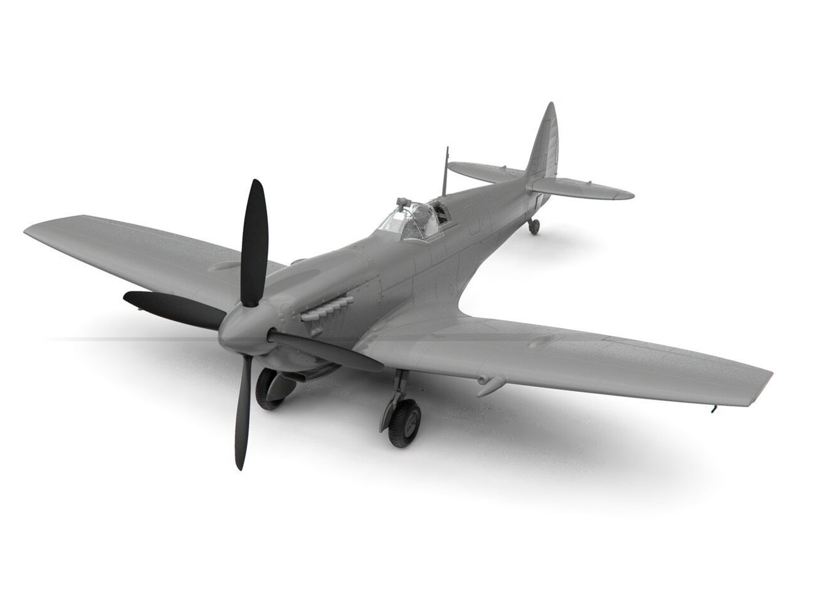 Level 2 Model Kit Supermarine Spitfire Mk.IXe Fighter Aircraft with 3 Scheme Options 1/48 Plastic Model Kit by Airfix view 4