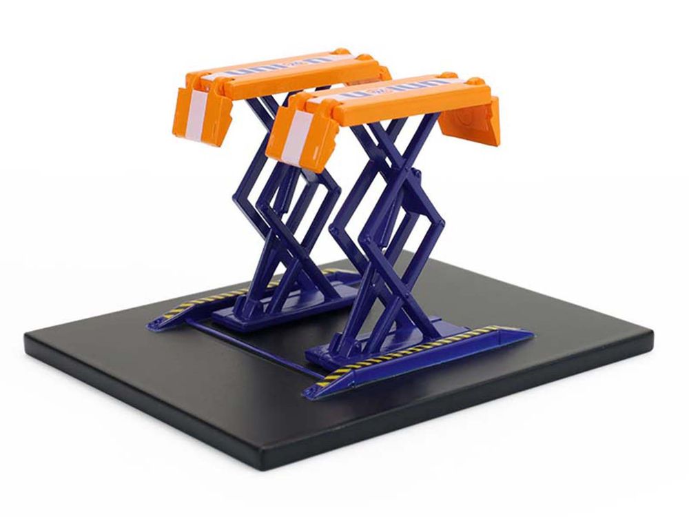 Automotive Double Scissor Lift "Union 76" Orange and Blue "Double Scissor Lifts" Series 2 1/64 Diecast Model by Greenlight view 3