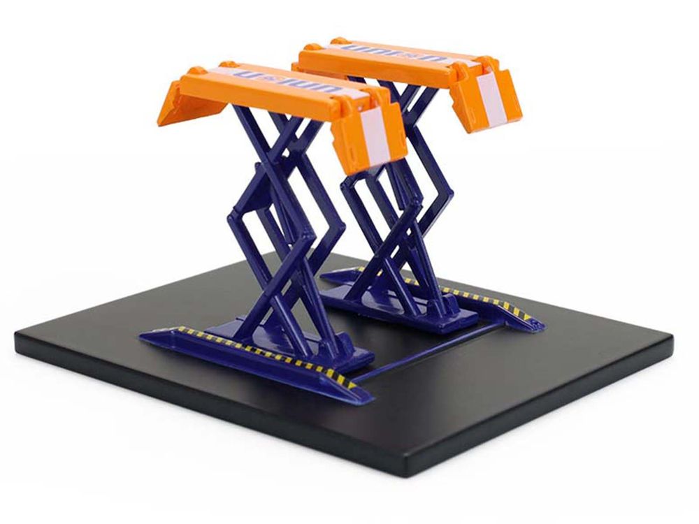Automotive Double Scissor Lift "Union 76" Orange and Blue "Double Scissor Lifts" Series 2 1/64 Diecast Model by Greenlight view 5