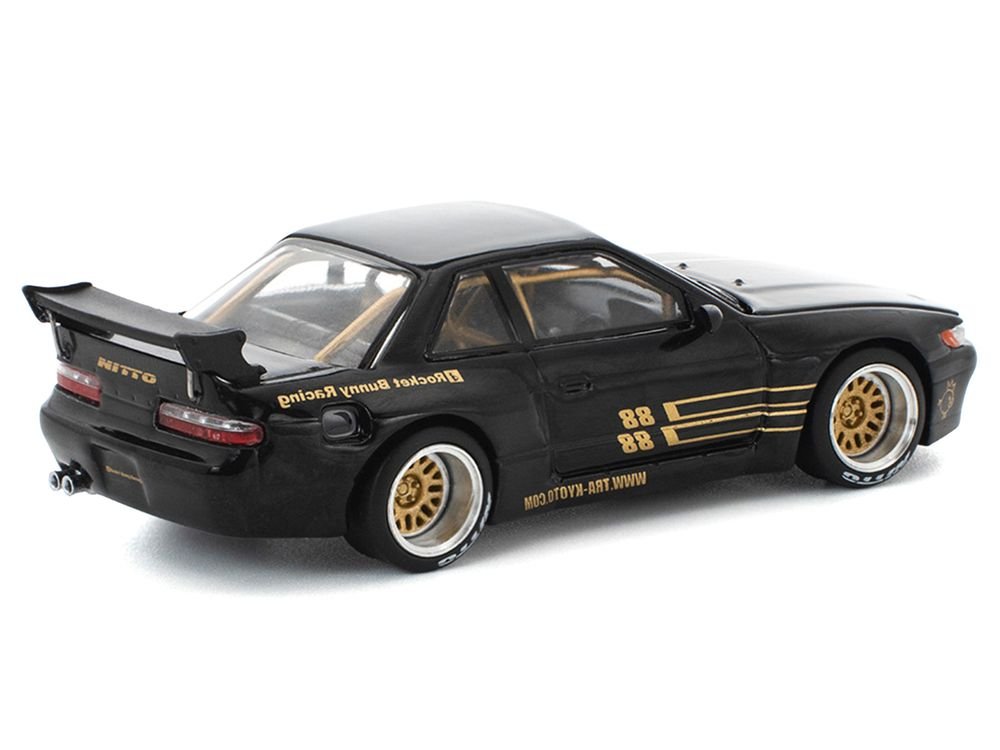 Pandem S13 RHD (Right Hand Drive) Black with Gold Accents 1/64 Diecast Model Car by Pop Race view 4