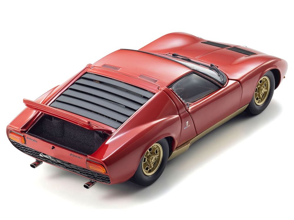 Lamborghini Miura P 400 Red with Gold Accents 1/18 Diecast Model Car by Kyosho view 5