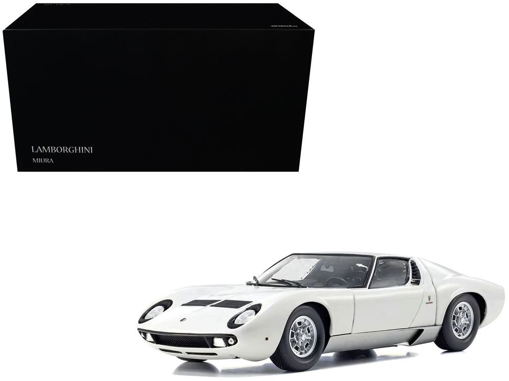 Lamborghini Miura P 400 White 1/18 Diecast Model Car by Kyosho