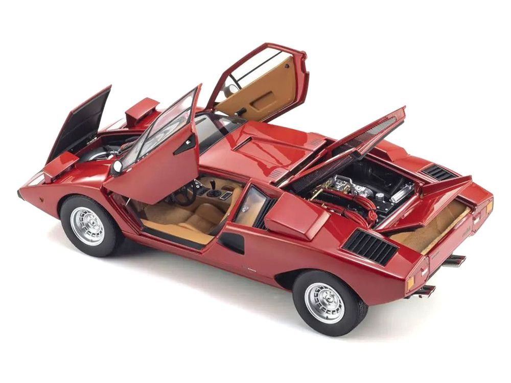 Lamborghini Countach LP 400 Red 1/18 Diecast Model Car by Kyosho view 2