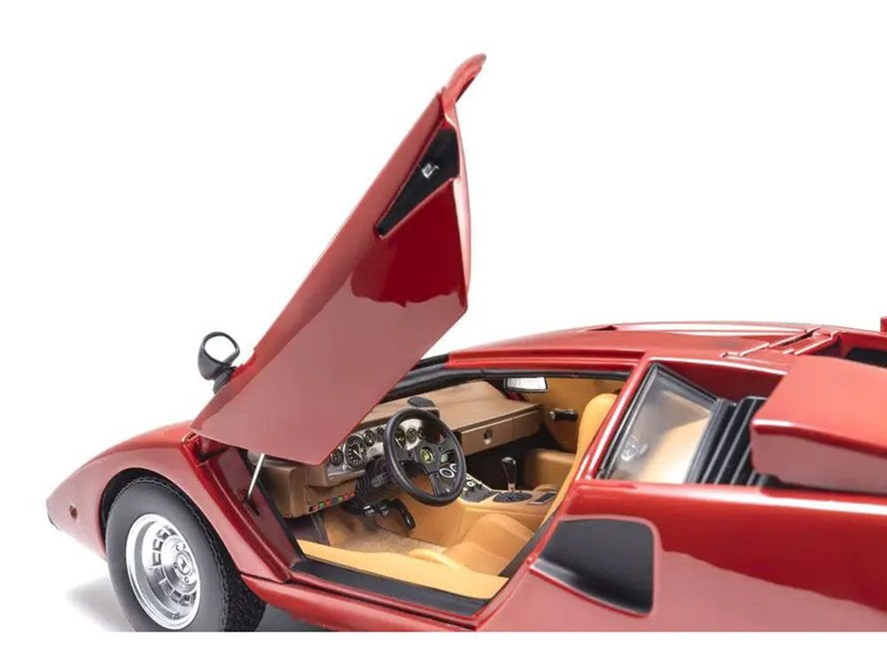 Lamborghini Countach LP 400 Red 1/18 Diecast Model Car by Kyosho view 3