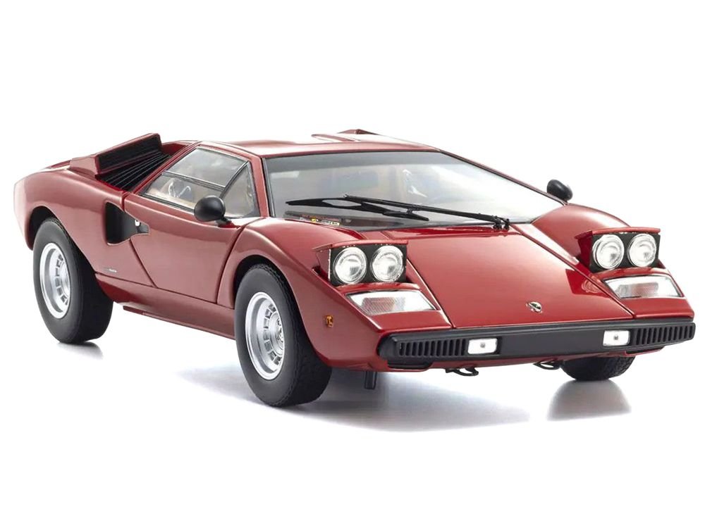 Lamborghini Countach LP 400 Red 1/18 Diecast Model Car by Kyosho view 5
