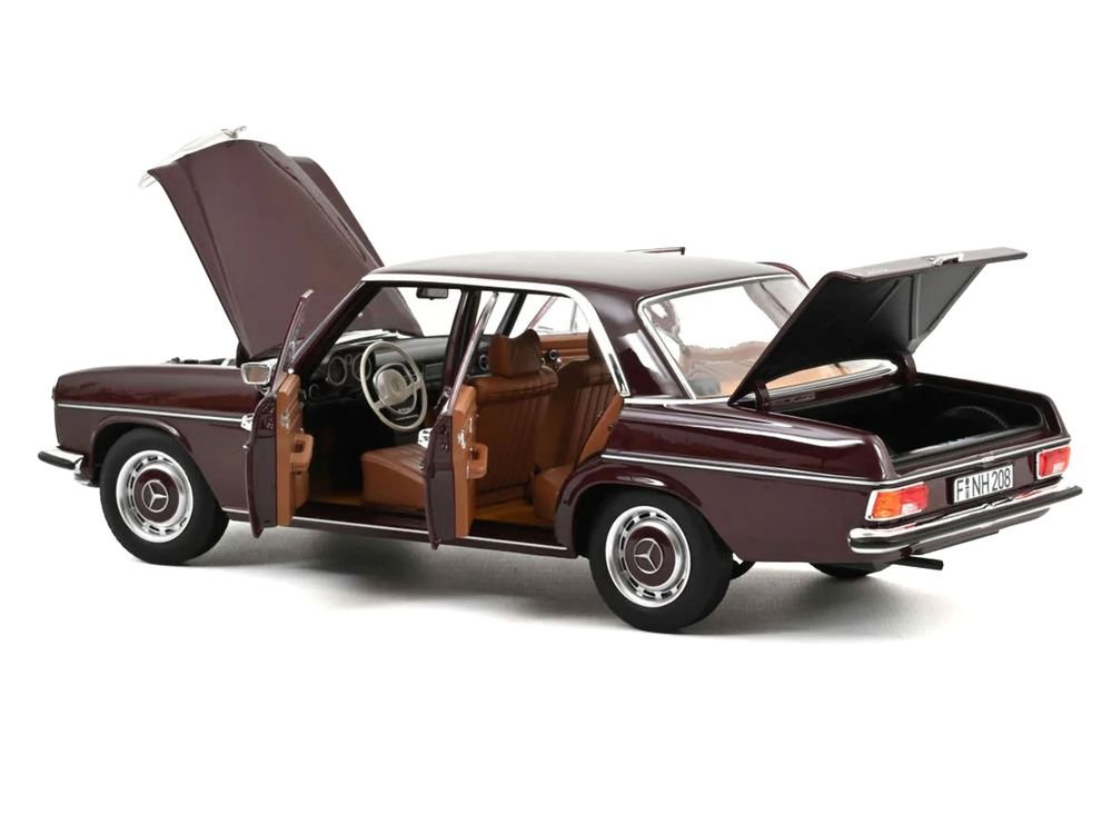 1968 Mercedes-Benz 200 Dark Red Brown 1/18 Diecast Model Car by Norev view 2