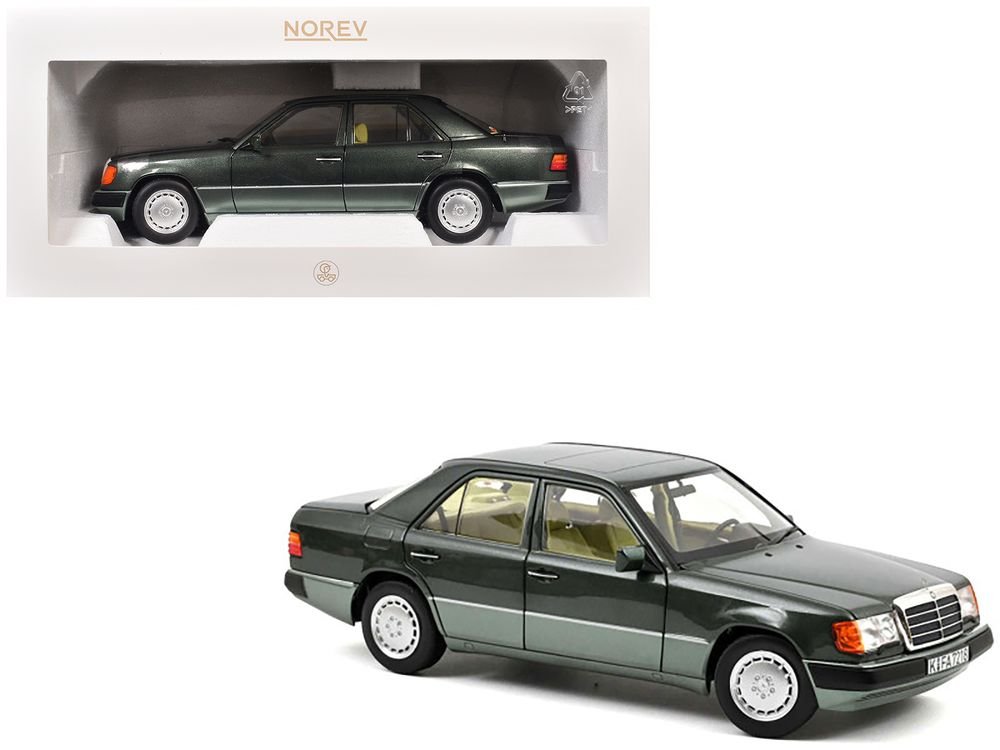 1990 Mercedes-Benz 230 E Night Green Metallic with Green Interior 1/18 Diecast Model Car by Norev