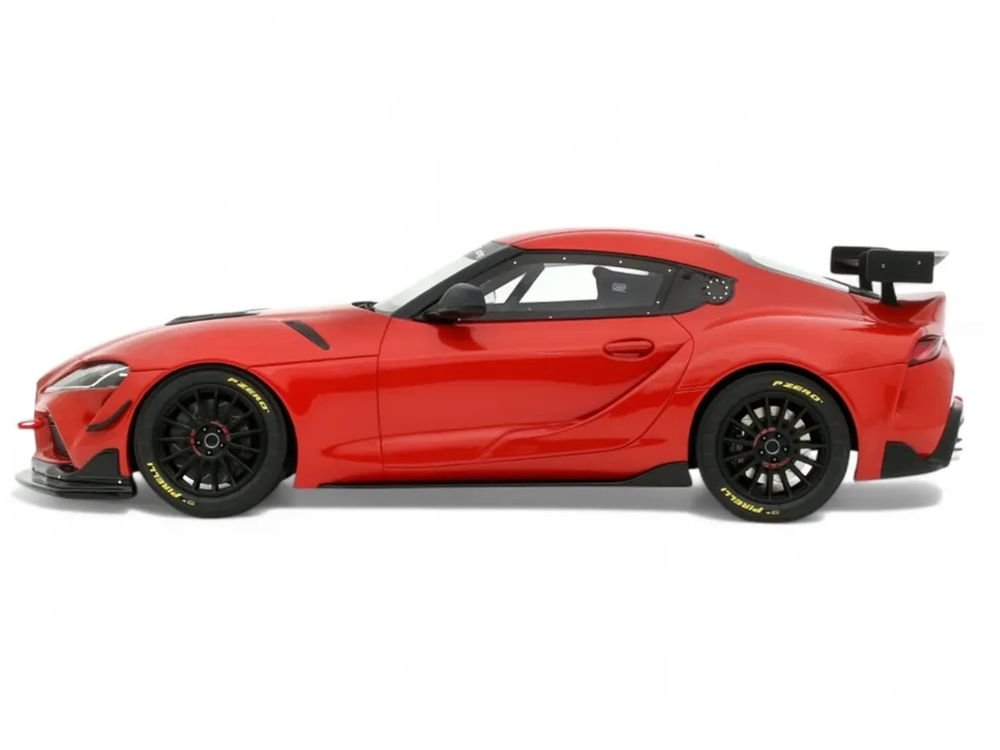 2023 Toyota Supra GT4 100 Edition Plasma Orange Metallic Limited Edition to 999 pieces Worldwide 1/18 Model Car by Otto Mobile view 4