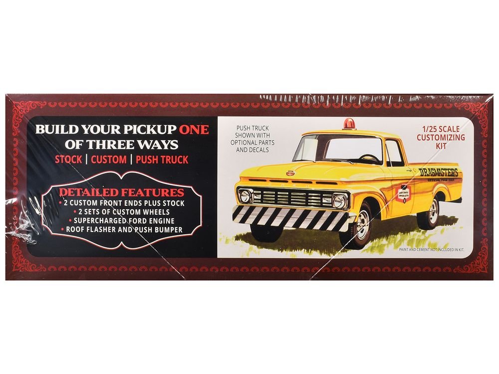 Skill 2 Model Kit 1963 Ford F-100 Pickup Truck "Four Sixes Ranch" 3-in-1 Kit 1/25 Scale Model by AMT view 2