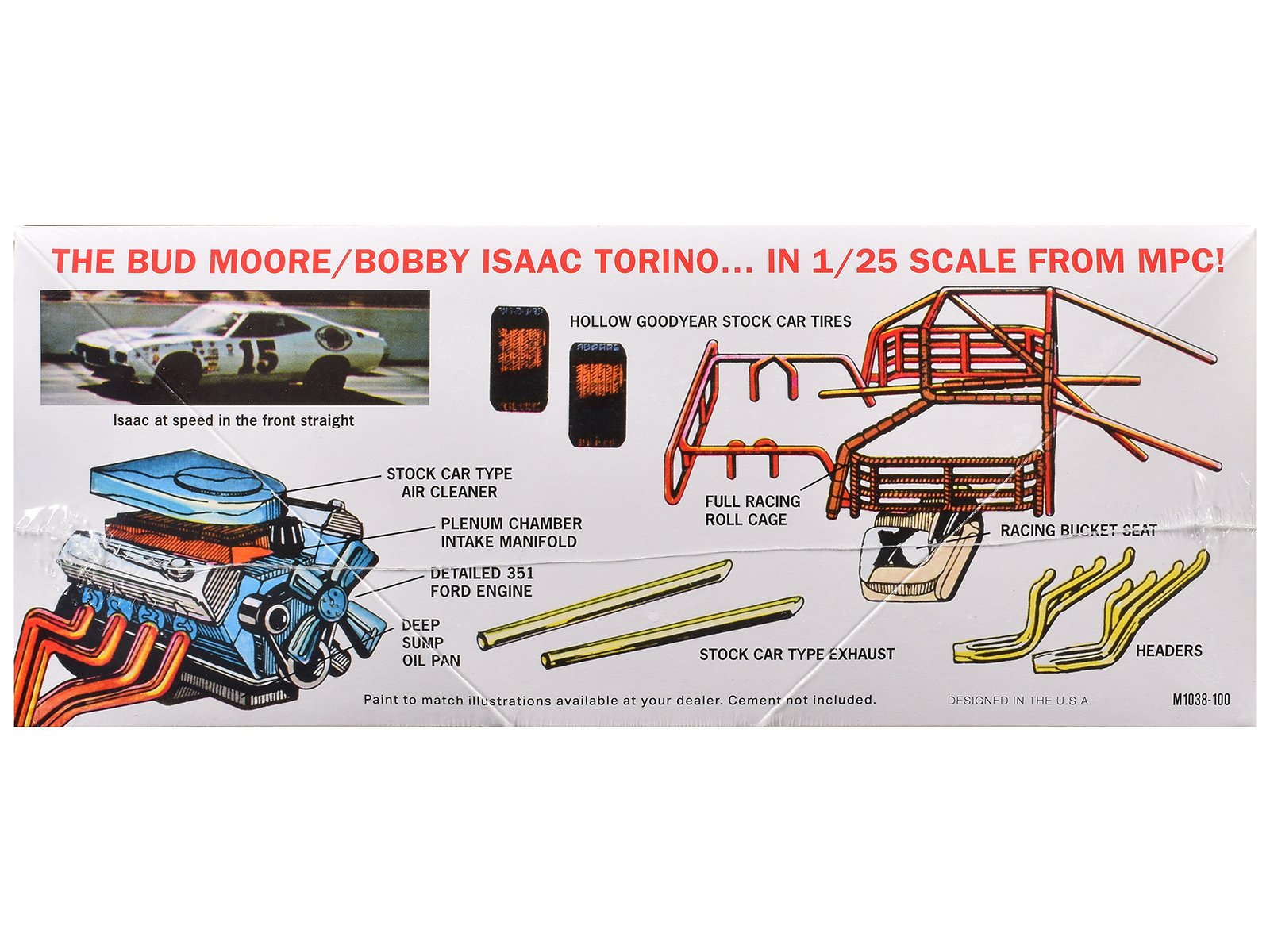 Skill 2 Model Kit 1972 Ford Torino Stock Car "Bobby Isaac" 1/25 Scale Model by MPC view 3