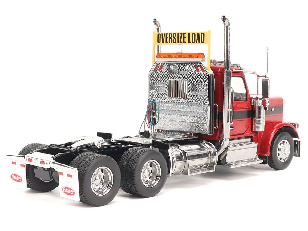 Peterbilt 589 Tandem-Axle Truck Tractor with Day Cab Legendary Red "Transport Series" 1/32 Diecast Model by Diecast Masters view 3