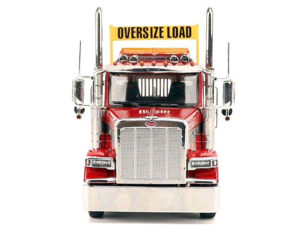 Peterbilt 589 Tridem-Axle Truck Tractor with Day Cab Legendary Red "Transport Series" 1/32 Diecast Model by Diecast Masters view 4