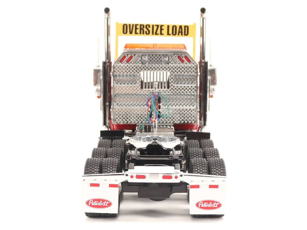 Peterbilt 589 Tridem-Axle Truck Tractor with Day Cab Legendary Red "Transport Series" 1/32 Diecast Model by Diecast Masters view 5