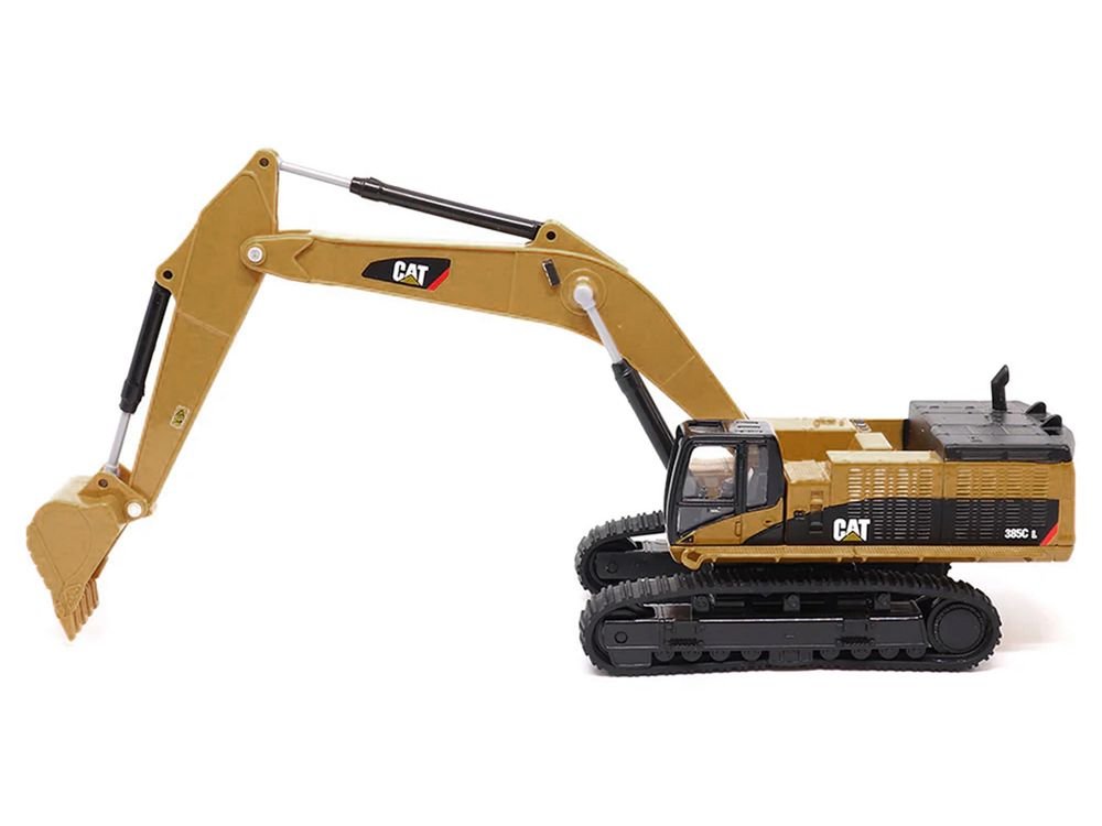 CAT Caterpillar 385C L Hydraulic Excavator Yellow 1/64 Diecast Model by Diecast Masters view 4