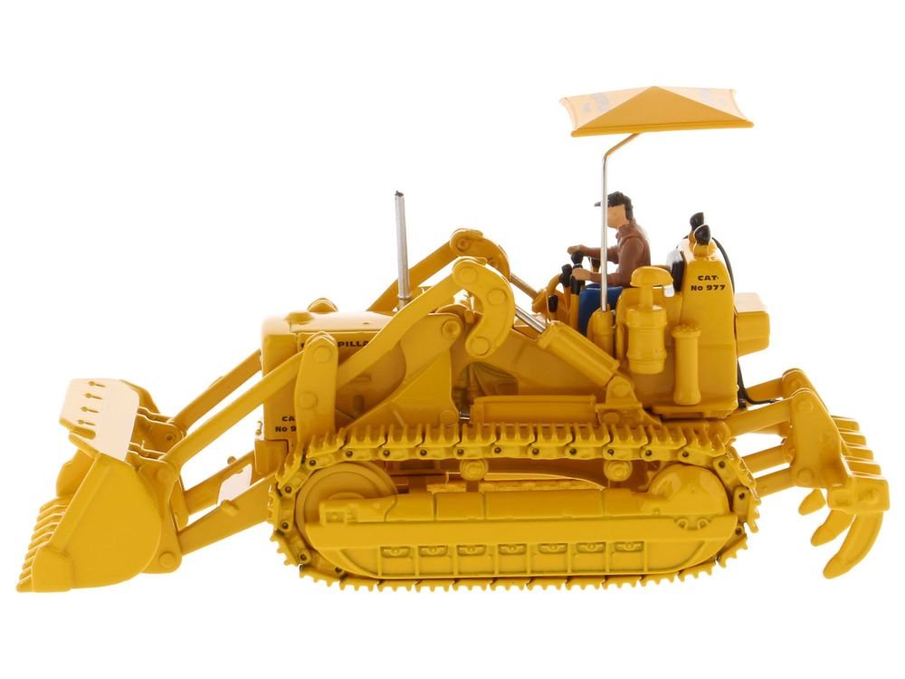 CAT Caterpillar 977D Traxcavator Yellow with Operator "Vintage Series" 1/50 Diecast Model by Diecast Masters view 2