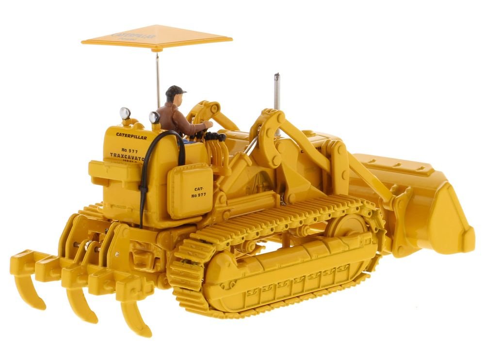 CAT Caterpillar 977D Traxcavator Yellow with Operator "Vintage Series" 1/50 Diecast Model by Diecast Masters view 3