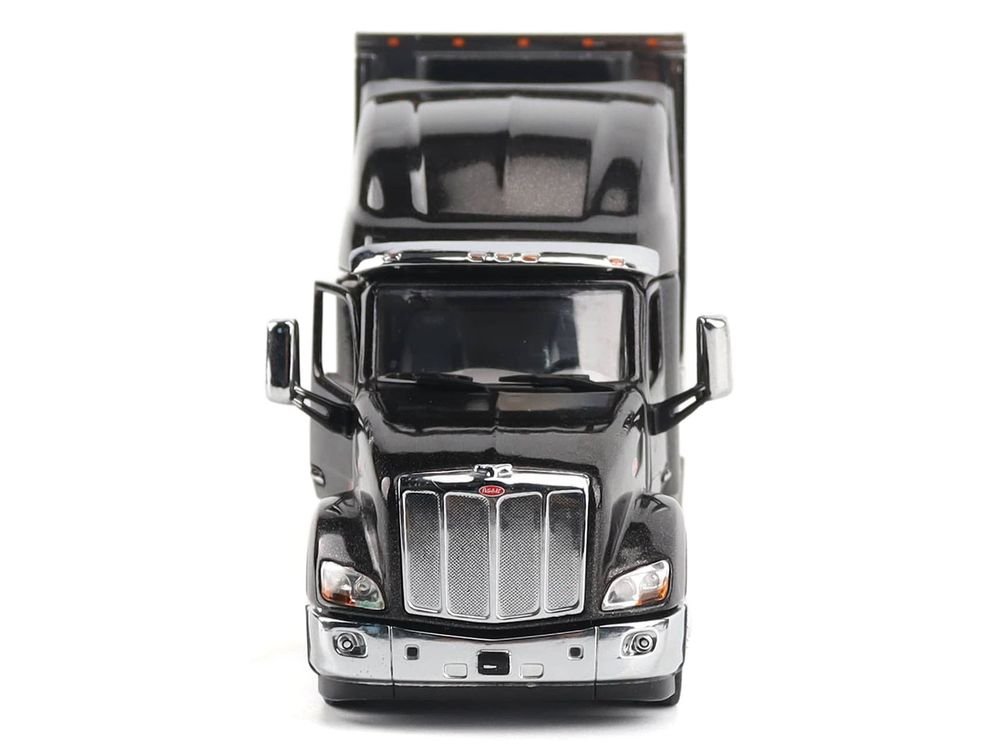 Peterbilt 579 UltraLoft Truck Tractor Black Metallic with "CAT Caterpillar" Mural Trailer "Transport Series" 1/50 Diecast Model by Diecast Masters view 4