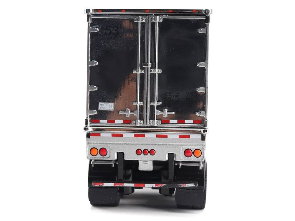 Peterbilt 579 UltraLoft Truck Tractor Black Metallic with "CAT Caterpillar" Mural Trailer "Transport Series" 1/50 Diecast Model by Diecast Masters view 5