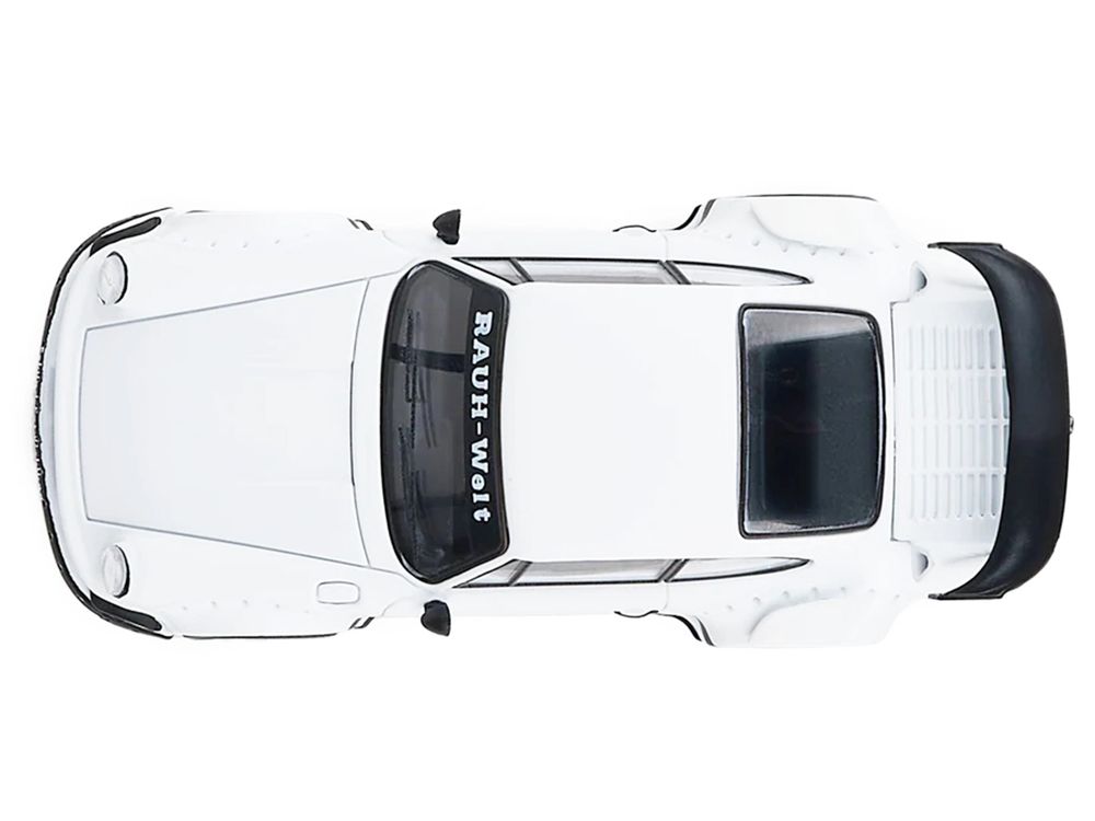 RWB 930 Matt White with Black Stripes 1/64 Diecast Model Car by Model Model view 4