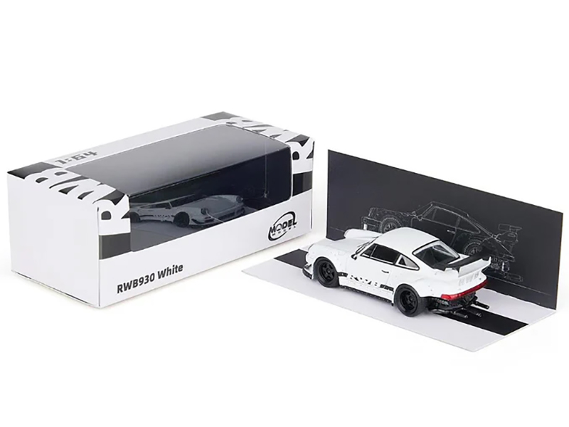 RWB 930 Matt White with Black Stripes 1/64 Diecast Model Car by Model Model view 5