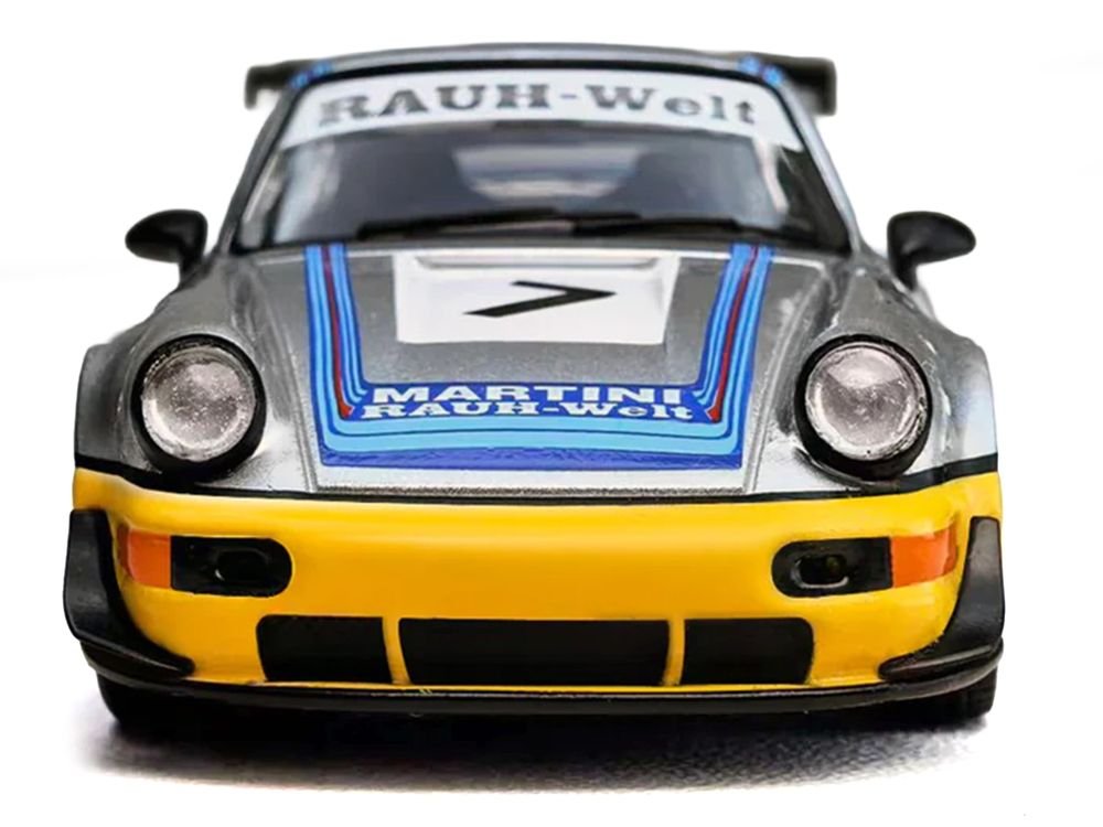RWB 964 #7 "Ichiban Boshi - Martini Racing" Silver Metallic with Stripes 1/64 Diecast Model Car by Model Model view 4