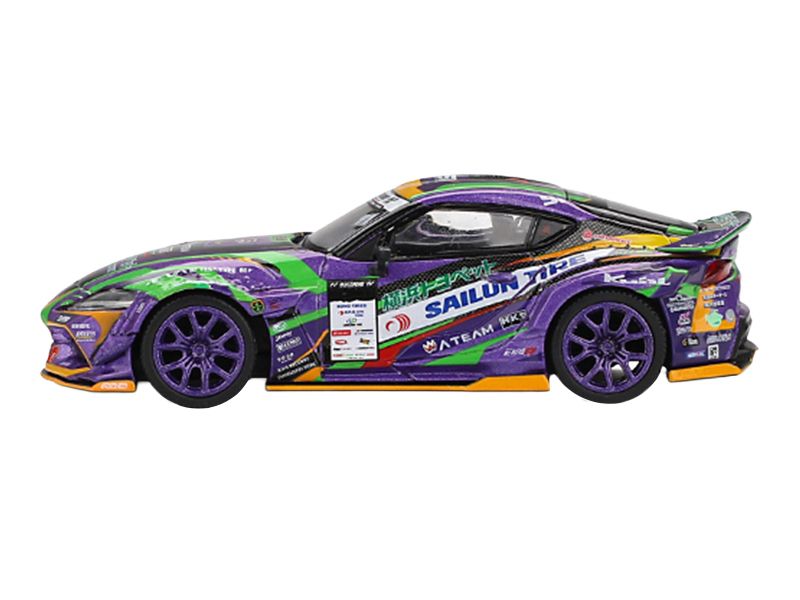 Toyota GR Supra KUHL RHD (Right Hand Drive) #91 Shingo Hatanaka "Evangelion Racing" "D1 Grand Prix" (2021) Limited Edition 1/64 Diecast Model Car by Mini GT view 2