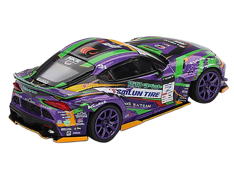 Toyota GR Supra KUHL RHD (Right Hand Drive) #91 Shingo Hatanaka "Evangelion Racing" "D1 Grand Prix" (2021) Limited Edition 1/64 Diecast Model Car by Mini GT view 3