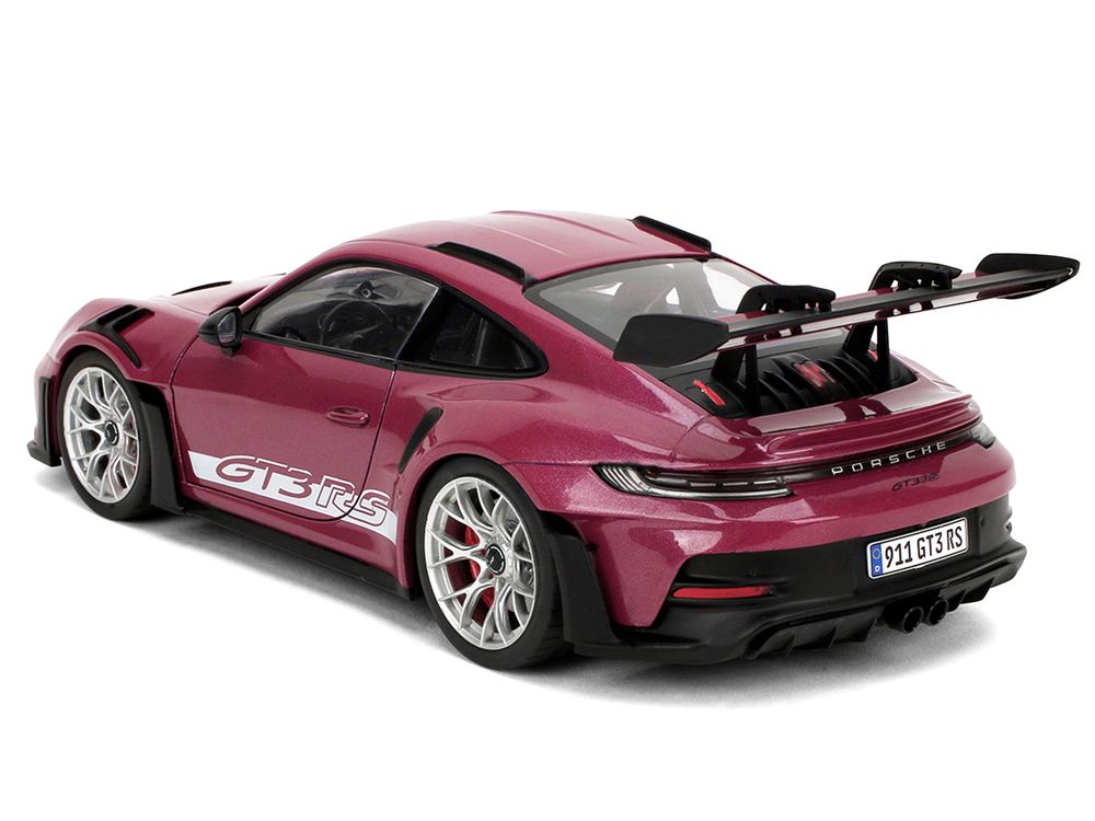 Porsche 911 GT3 RS Red Violet Metallic with White Stripes "Pink Slips" Series 1/18 Diecast Model Car by Jada view 5