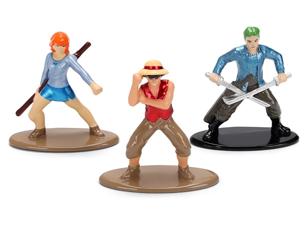 Set of 3 Diecast Figures "One Piece" (2023-Current) TV Series "Nano Metalfigs" Series Diecast Models by Jada view 3