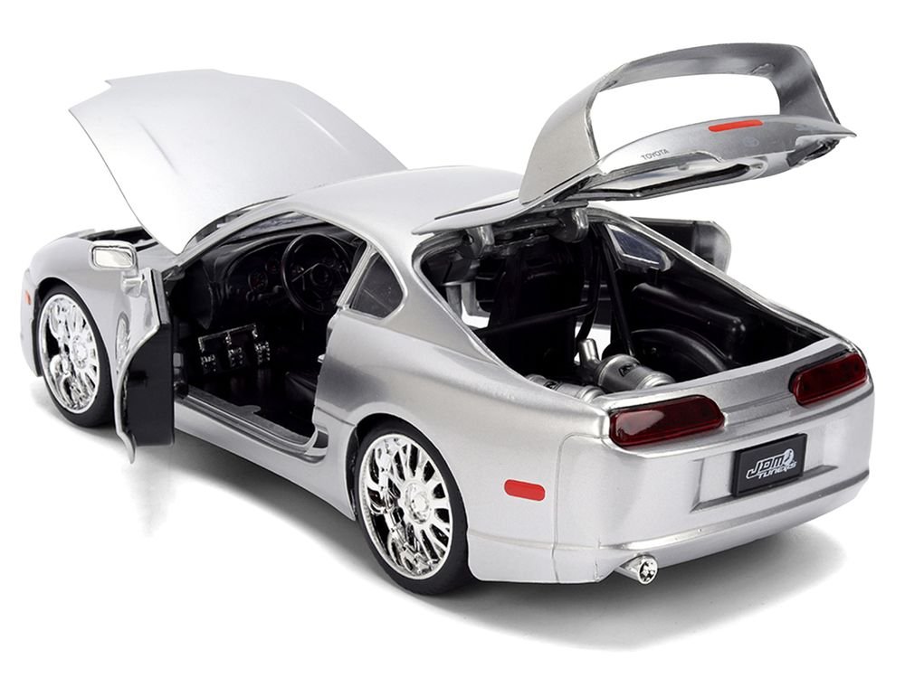 1995 Toyota Supra Silver Metallic "JDM Tuners" Series 1/24 Diecast Model Car by Jada view 4