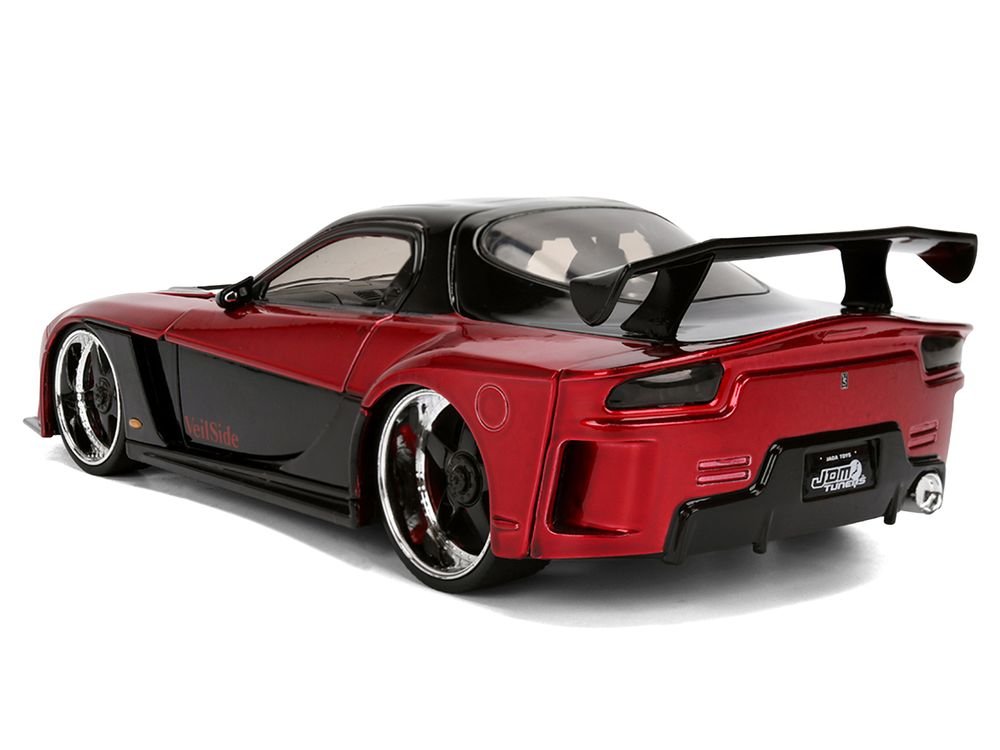 1995 Mazda RX-7 Widebody RHD (Right Hand Drive) "VeilSide" Black and Red Metallic "JDM Tuners" Series 1/24 Diecast Model Car by Jada view 5