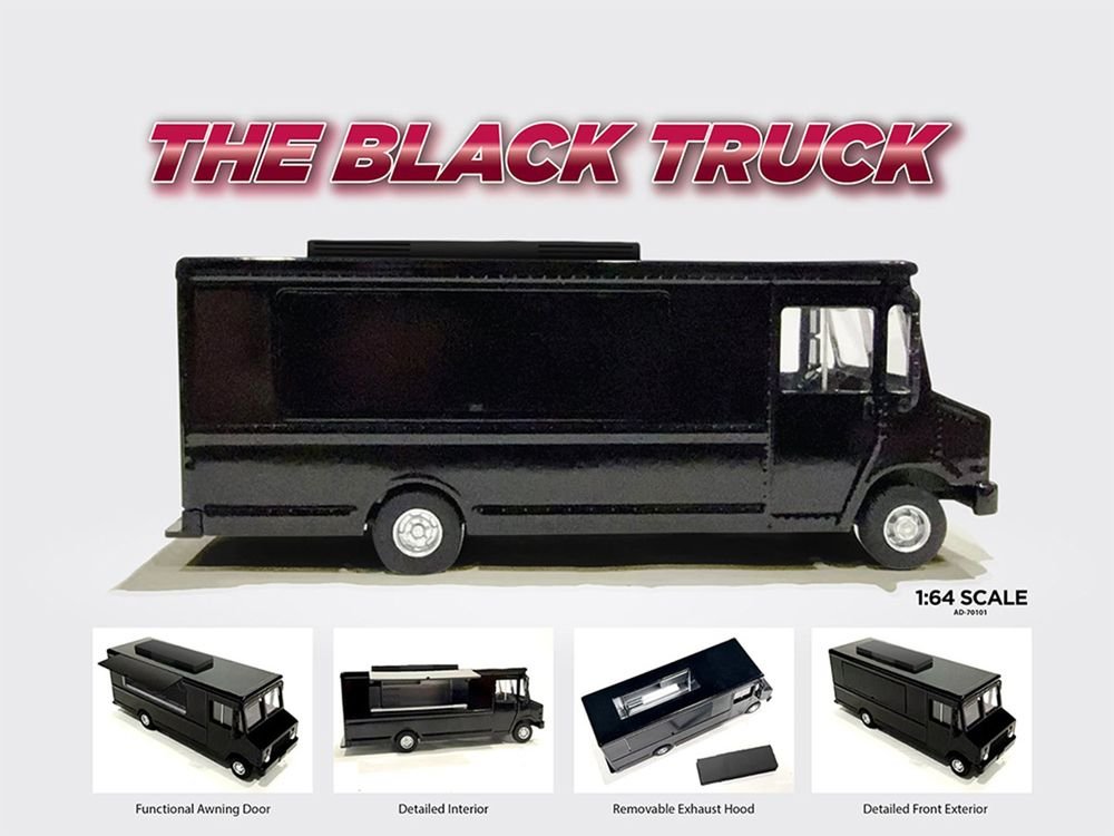 Food Truck Plain Black 1/64 Diecast Model by American Diorama view 3