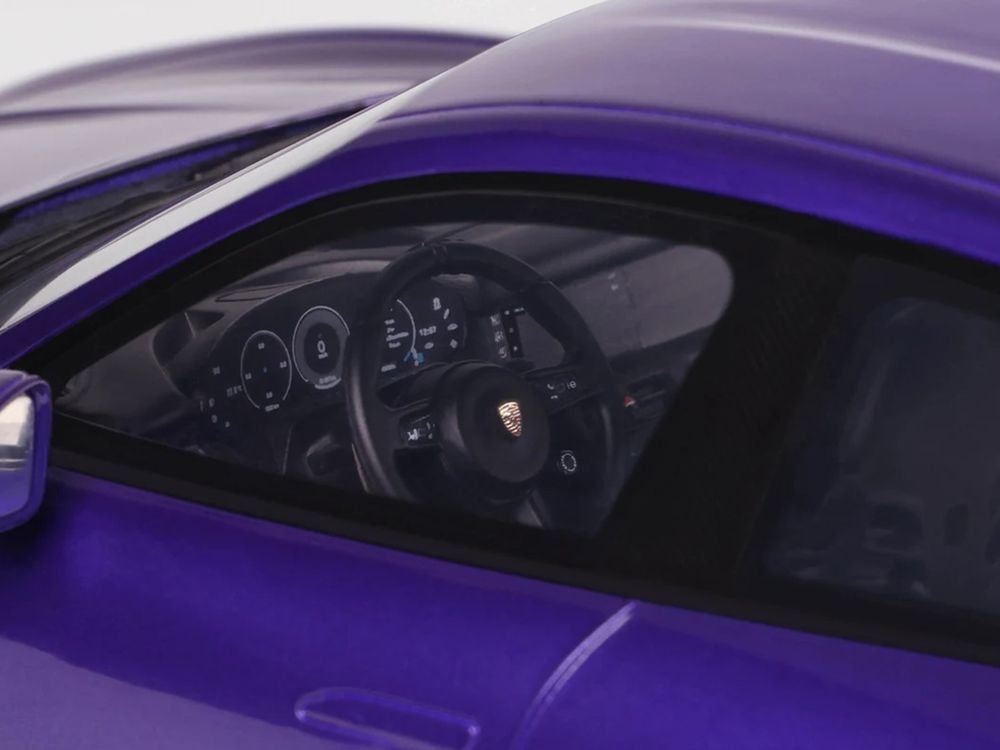 2023 Porsche Taycan Turbo GT Purple Sky Metallic 1/18 Model Car by GT Spirit view 2