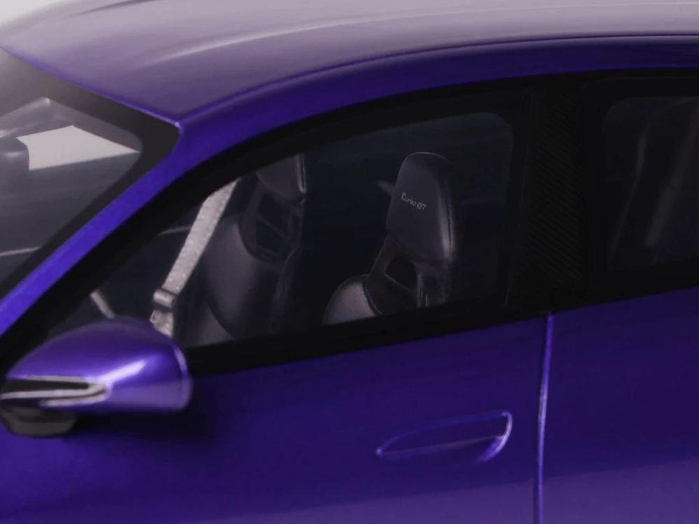 2023 Porsche Taycan Turbo GT Purple Sky Metallic 1/18 Model Car by GT Spirit view 3