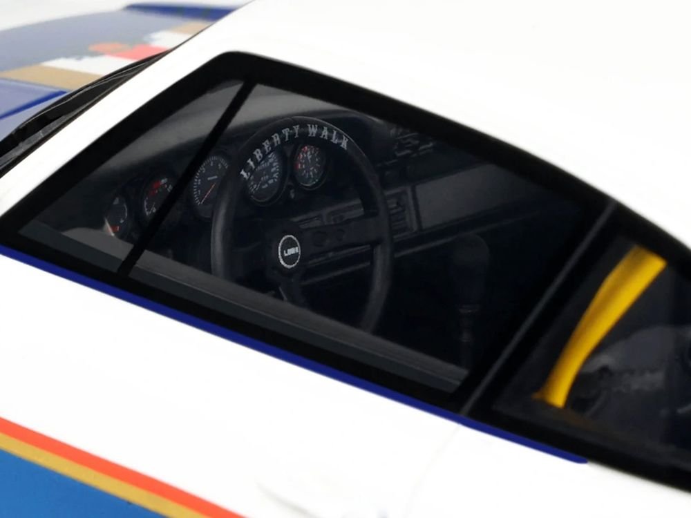 2023 RWB x Liberty Walk 993 #2 White and Blue Metallic with Graphics 1/18 Model Car by GT Spirit view 2