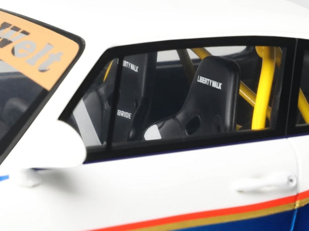 2023 RWB x Liberty Walk 993 #2 White and Blue Metallic with Graphics 1/18 Model Car by GT Spirit view 3