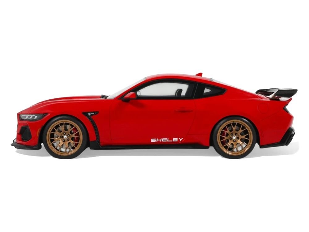 2025 Shelby Mustang Supersnake Race Red with White Stripes 1/18 Model Car by GT Spirit view 4