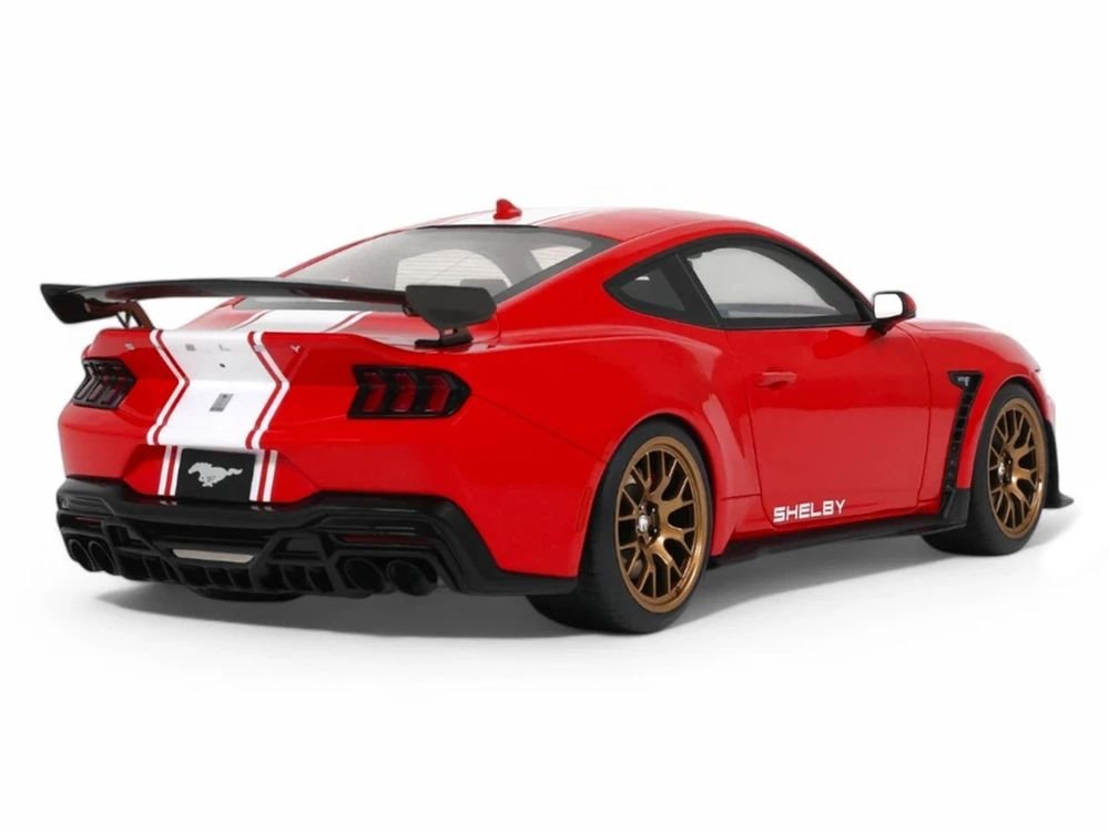2025 Shelby Mustang Supersnake Race Red with White Stripes 1/18 Model Car by GT Spirit view 5