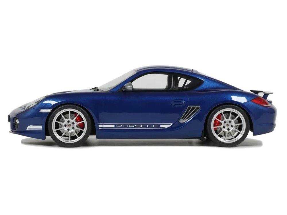2012 Porsche Cayman R Aqua Blue Metallic 1/18 Model Car by GT Spirit view 4