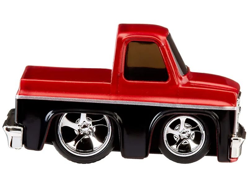 1987 Chevrolet C10 Pickup Truck Red Metallic and Black "Customs" Series 2 Diecast Model Car by CarTuned view 2