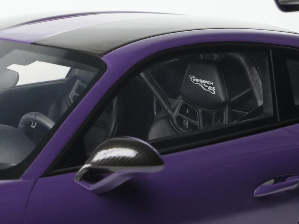 2021 Porsche 911 (991.2) GT2 RS Ultraviolet Metallic with Carbon Stripes 1/18 Model Car by GT Spirit view 3