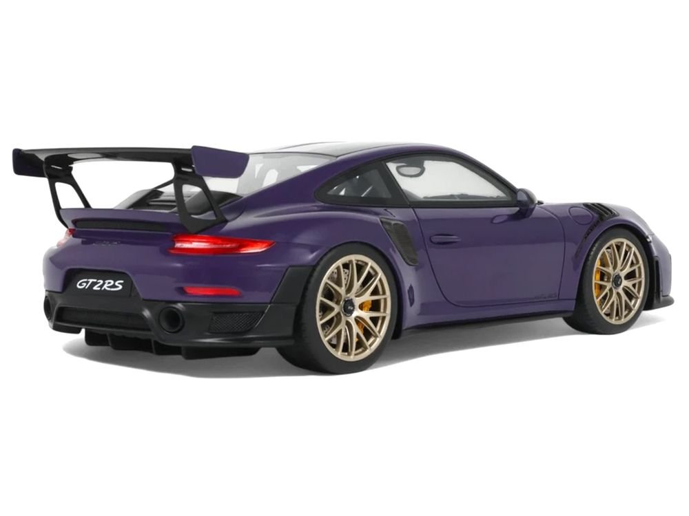 2021 Porsche 911 (991.2) GT2 RS Ultraviolet Metallic with Carbon Stripes 1/18 Model Car by GT Spirit view 5
