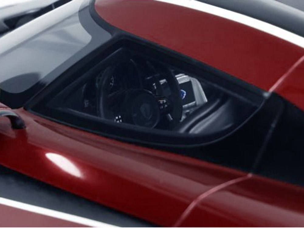 2017 Koenigsegg Agera RS Deep Red Metallic with Black Stripes 1/18 Model Car by GT Spirit view 3