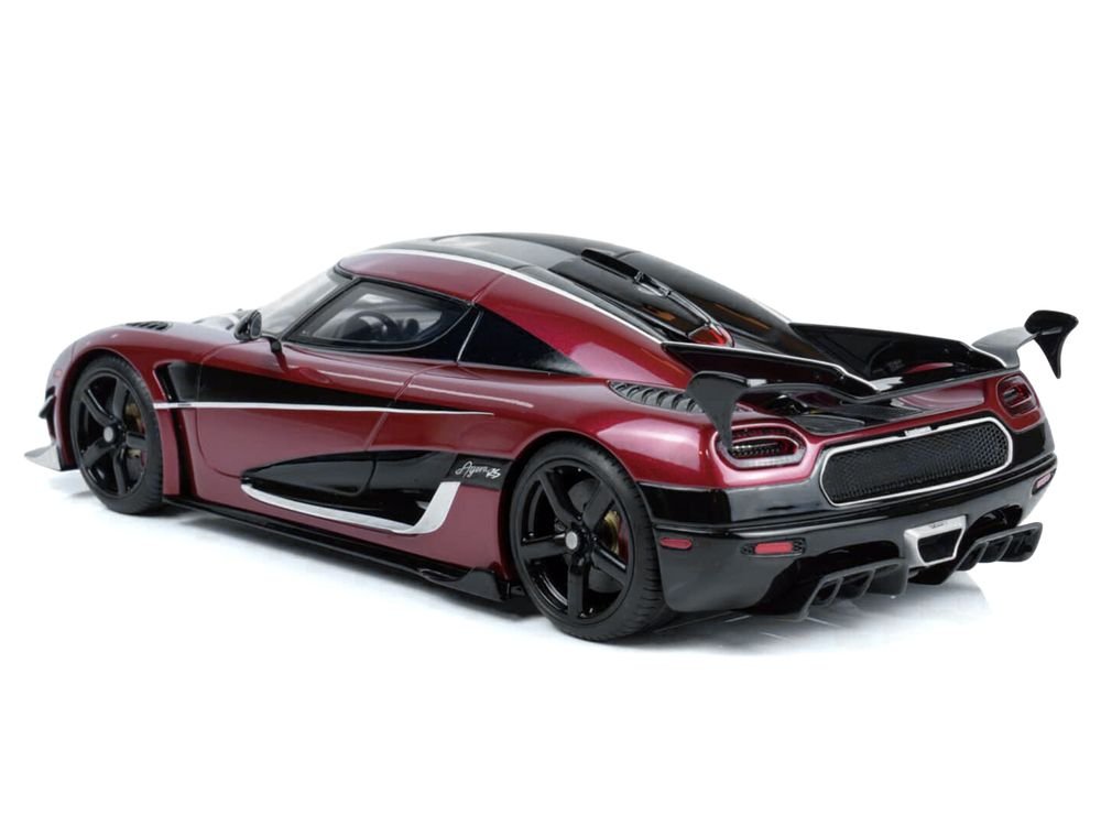 2017 Koenigsegg Agera RS Deep Red Metallic with Black Stripes 1/18 Model Car by GT Spirit view 5